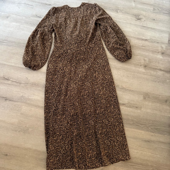 Christy Dawn Women’s Brown Floral Maxi Open Dress Size Small - Picture 10 of 12